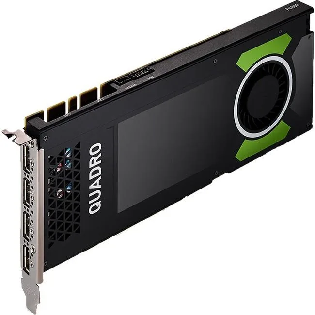 PNY Quadro P4000 single-slot graphics card with fan cooler and four DisplayPort outputs