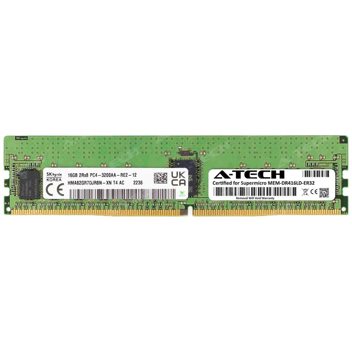 A-Tech A-Tech Supermicro Certified 16GB DDR4 3200MHz CL22 2Rx8 ECC RDIMM — foto produk