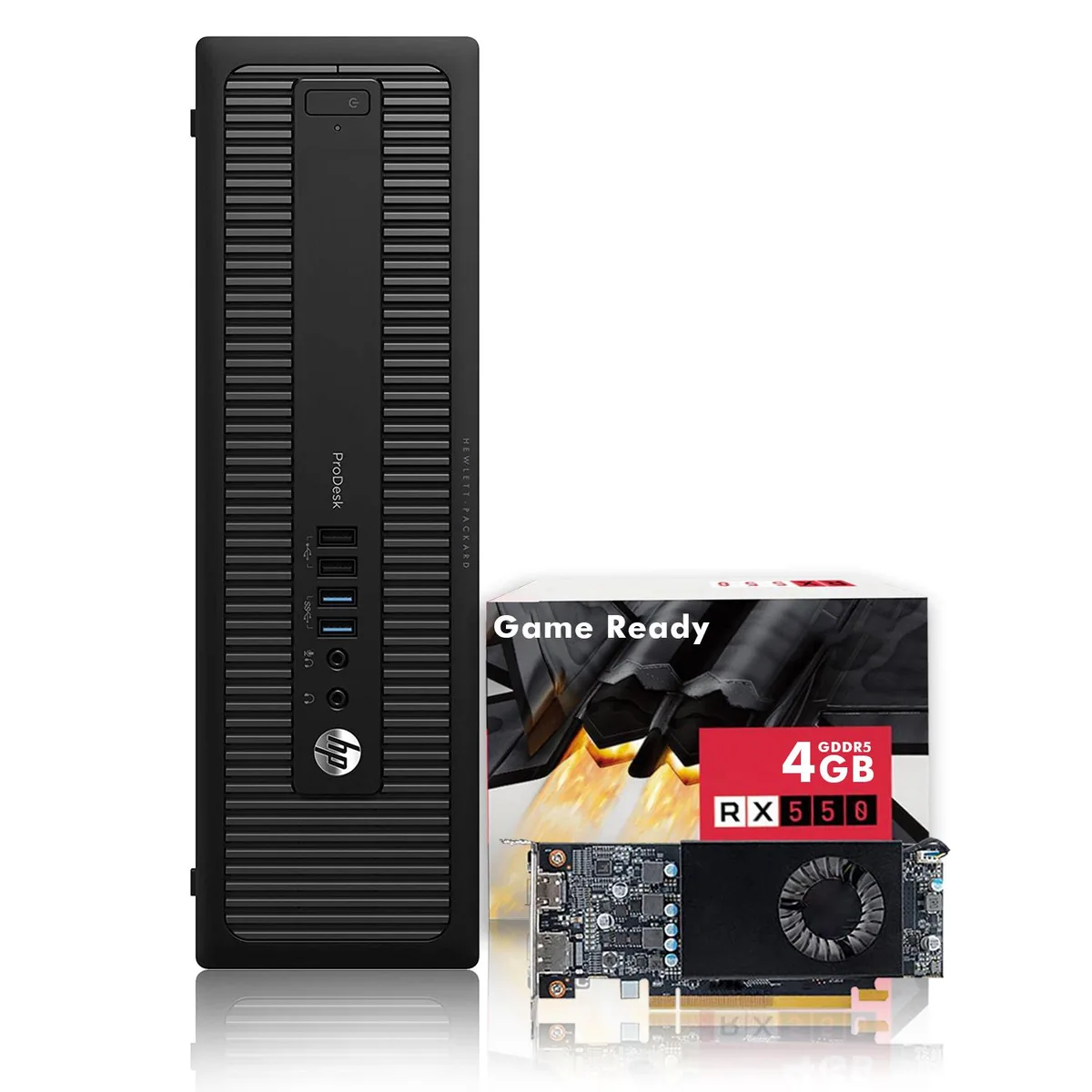 HP HP ProDesk SFF Gaming Desktop PC Core i5-4570 3.2GHz 32GB DDR3 512GB SSD Radeon RX550 4GB DDR5 Windows 10 Pro — fotografia produsului
