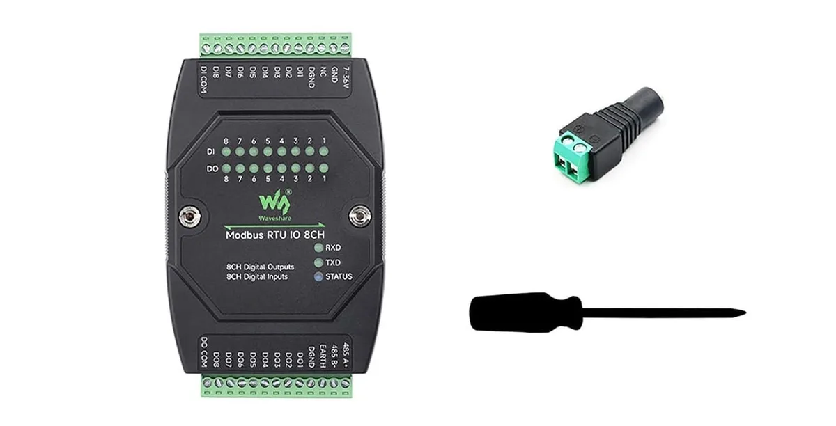 LORDWORLD LORDWORLD Modbus RTU IO Module 8DI 8DO RS485 DC 7-36V development board — produktfoto