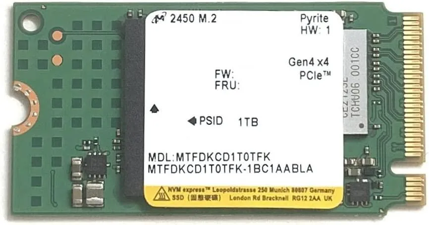 Small green circuit board 22 by 42 mm with black controller and silver label