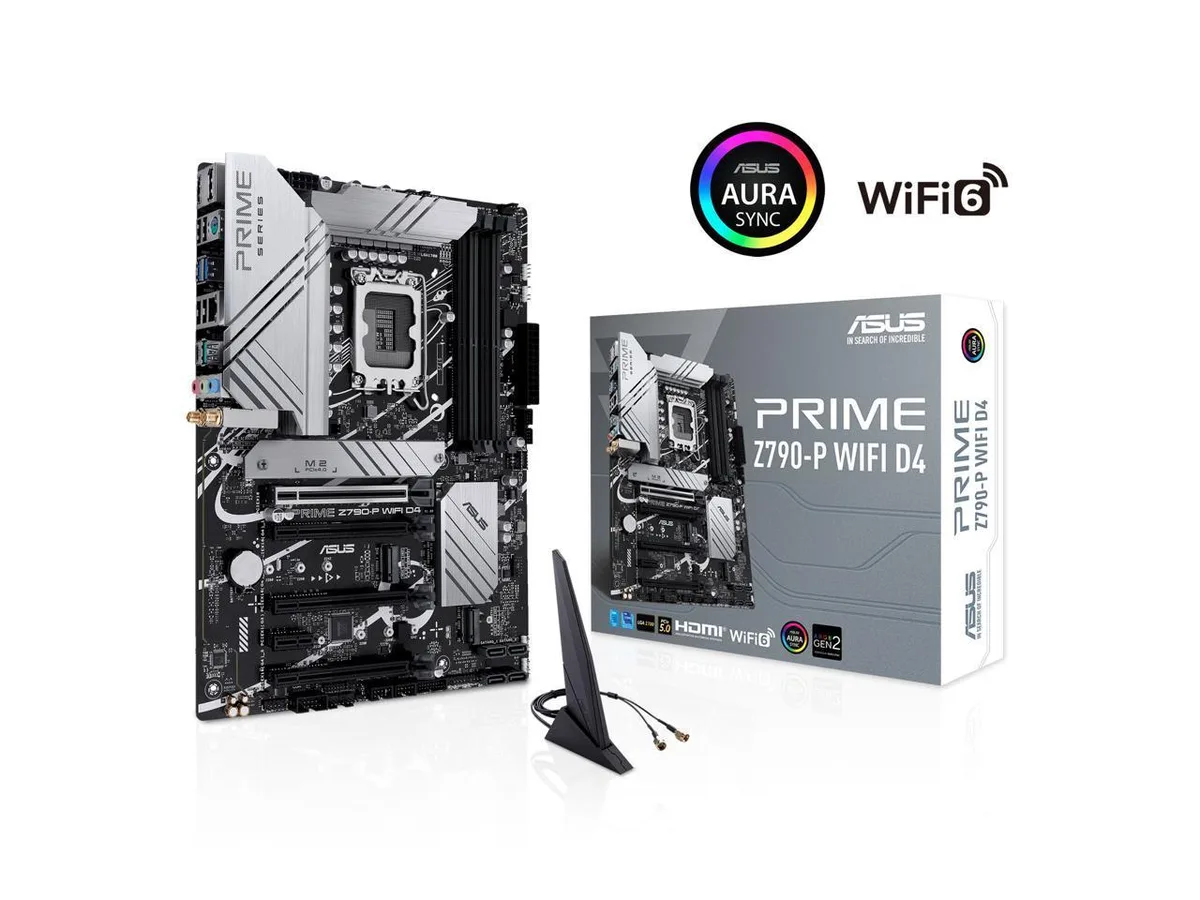 ATX motherboard in matte black with large silver VRM heatsink and rear I/O shield