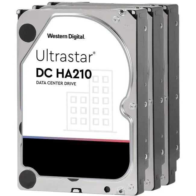 Silver rectangular 3.5 inch hard drive with label showing model 1W10002 and 2TB capacity