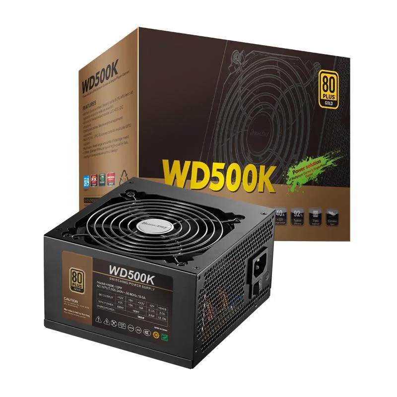 Corn Electronics Corn Electronics WD500K 500 W power supply 80 Plus Gold 120 mm hydraulic fan Black — photo du produit
