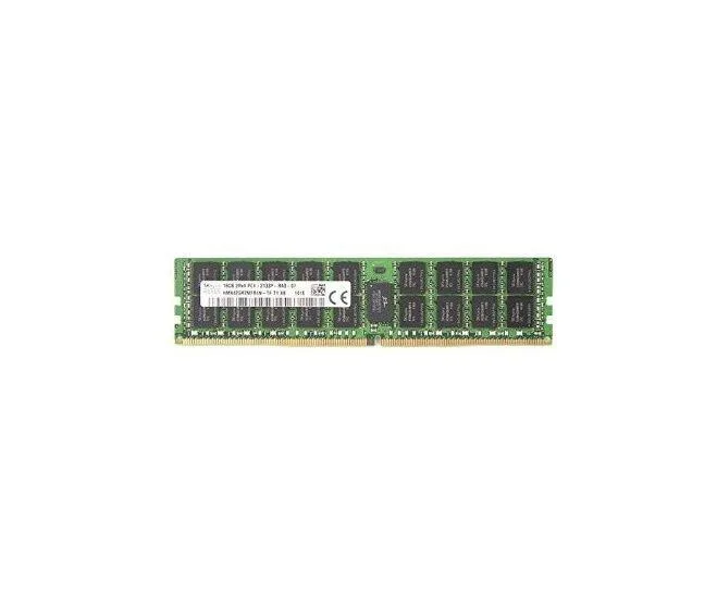 Green rectangular DDR4 memory module with gold contacts and black chips on both sides