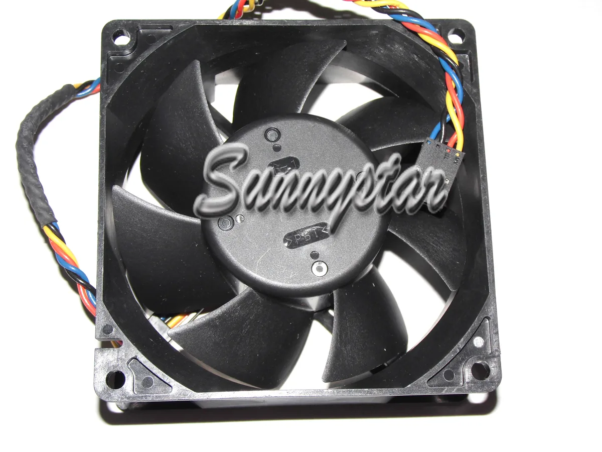 Black 9 cm square fan with four-pin connector