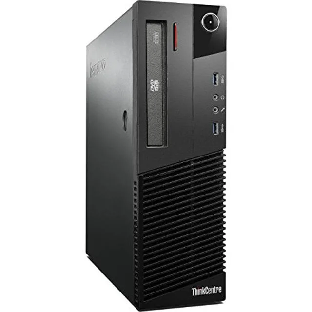 Black Lenovo ThinkCentre M73 small form factor desktop tower