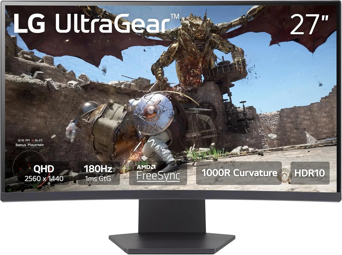 LG Electronics LG Electronics 27GS60QC-B 27" 180Hz curved gaming monitor — product photo