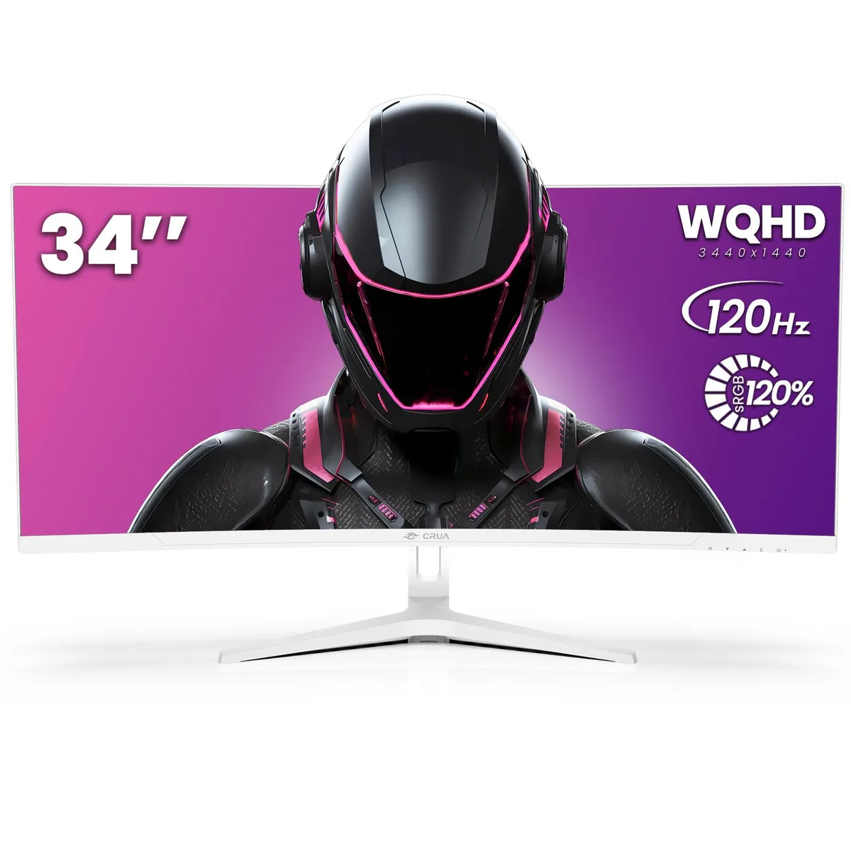 CRUA CRUA 34" Curved Gaming Monitor WQHD 120Hz 1500R White — product photo