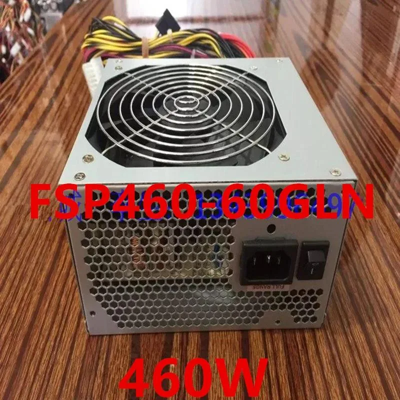 Black ATX power supply unit with gold efficiency badge