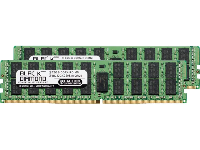 Black Diamond Memory Black Diamond Memory BD32GX22933MQR29 64GB (2 x 32GB) DDR4 2933 ECC Registered server RAM — foto del prodotto