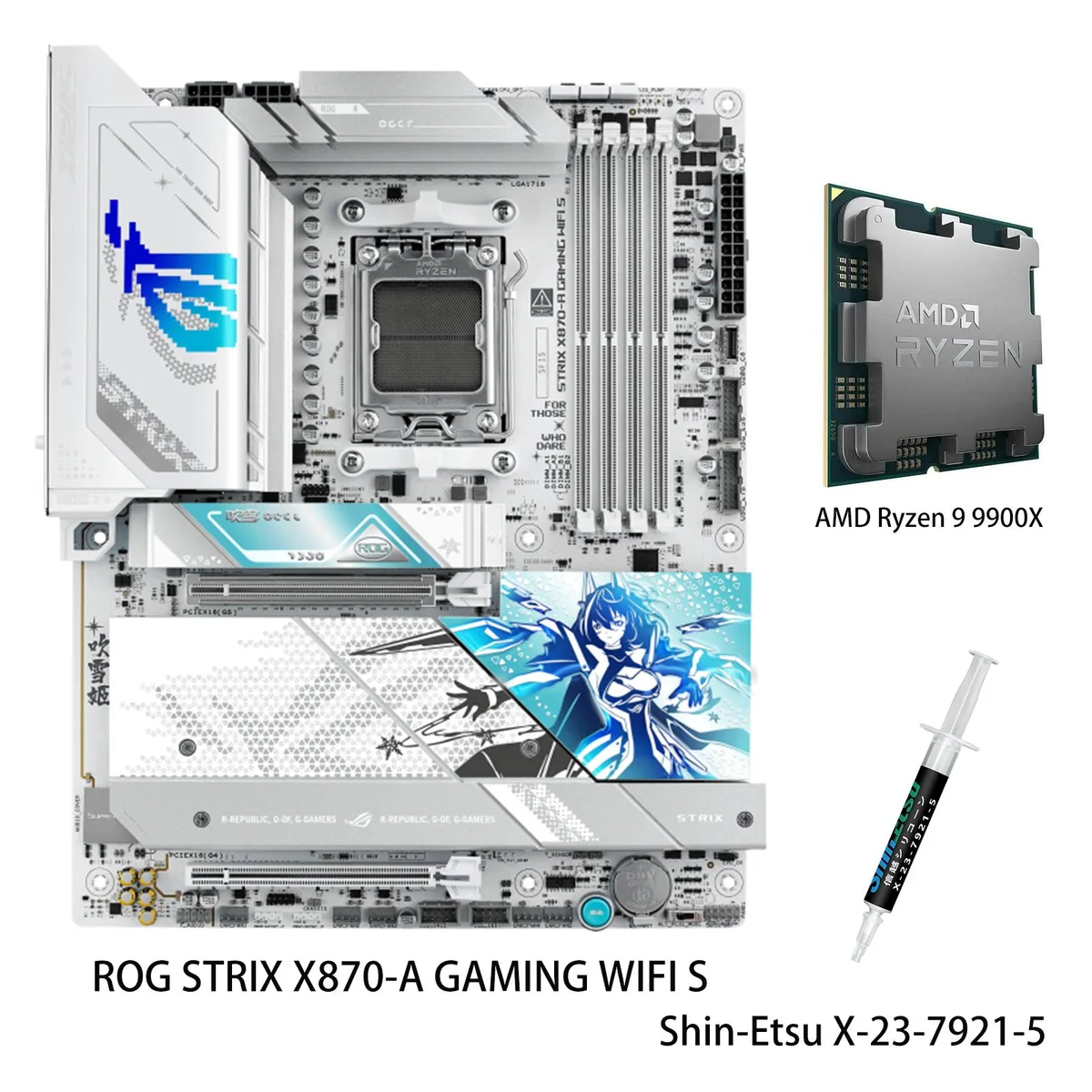 ASUS ASUS ROG STRIX X870-A GAMING WIFI S AMD motherboard & Ryzen 9 9900X CPU Combo USB4 — product photo