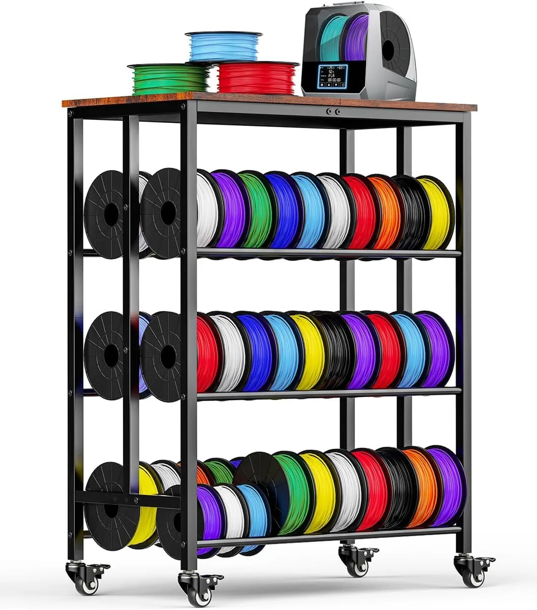 BFKK BFKK 3D Printer Filament Cart 2 Rows 60 Spools 1.5in Casters 100lb Tier 3D Printers Accessories — 商品照片