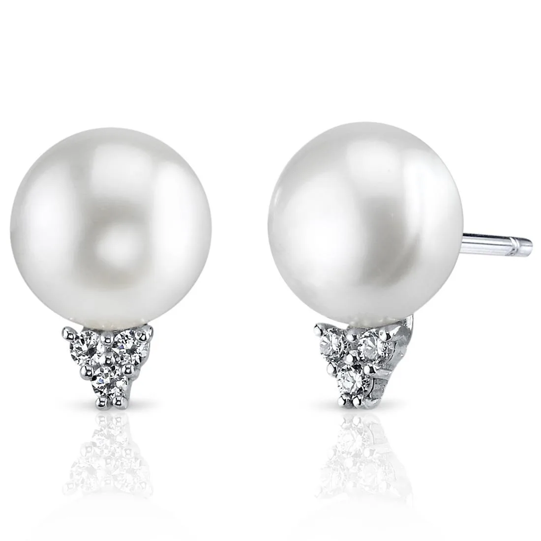 Oravo Oravo Simple Studs 8.5mm Freshwater Pearl Earrings 925 Silver 2.45g — product photo