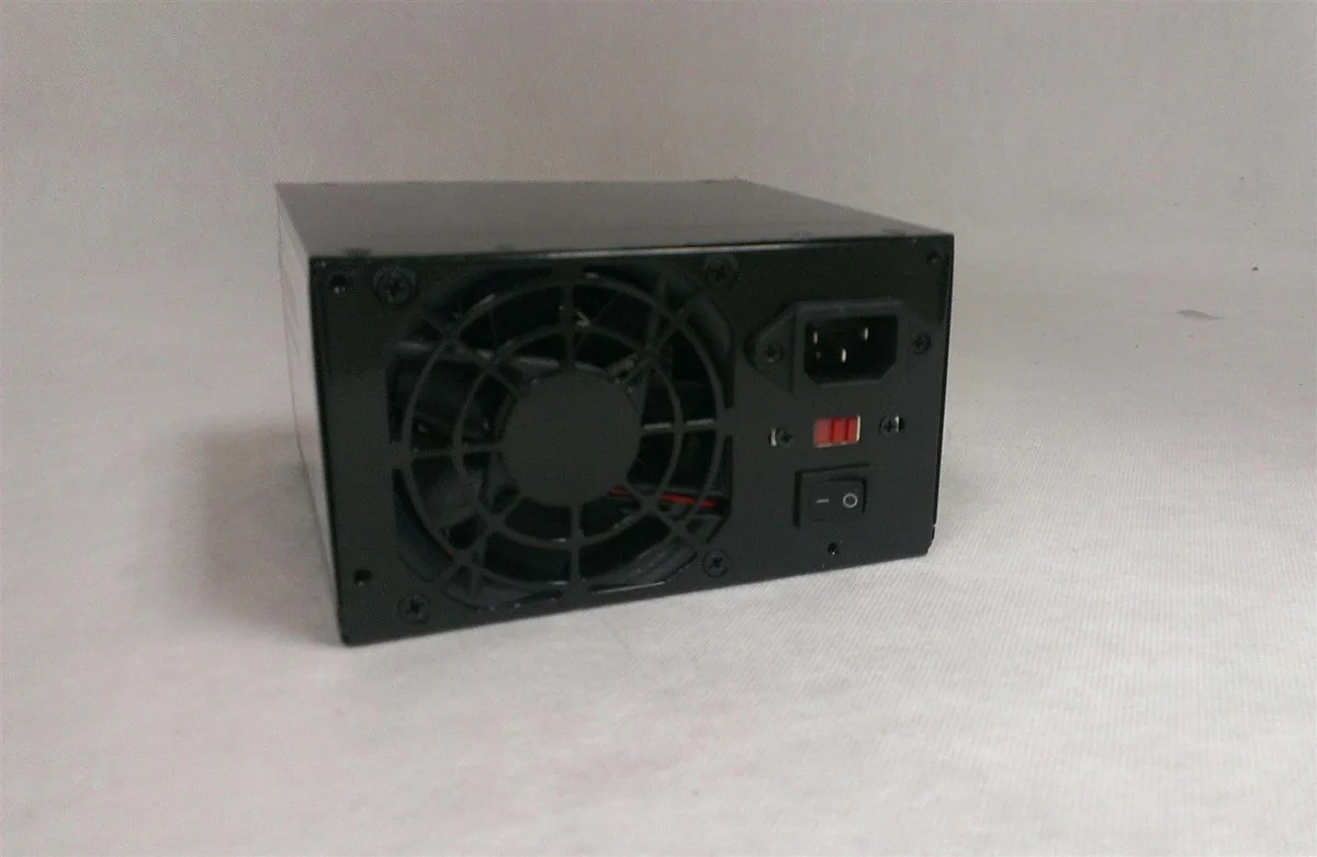 Grey ATX power supply unit with single fan