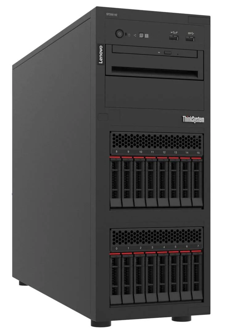 Lenovo Lenovo ThinkSystem ST250 V2 Xeon E-2336 16GB 7D8FA012NA rack server — photo du produit