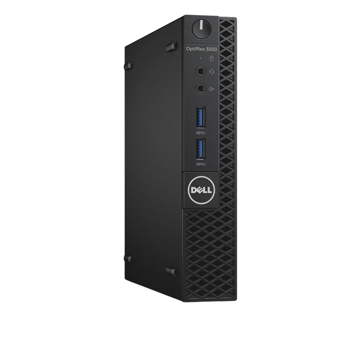 Small black square desktop computer, micro form factor