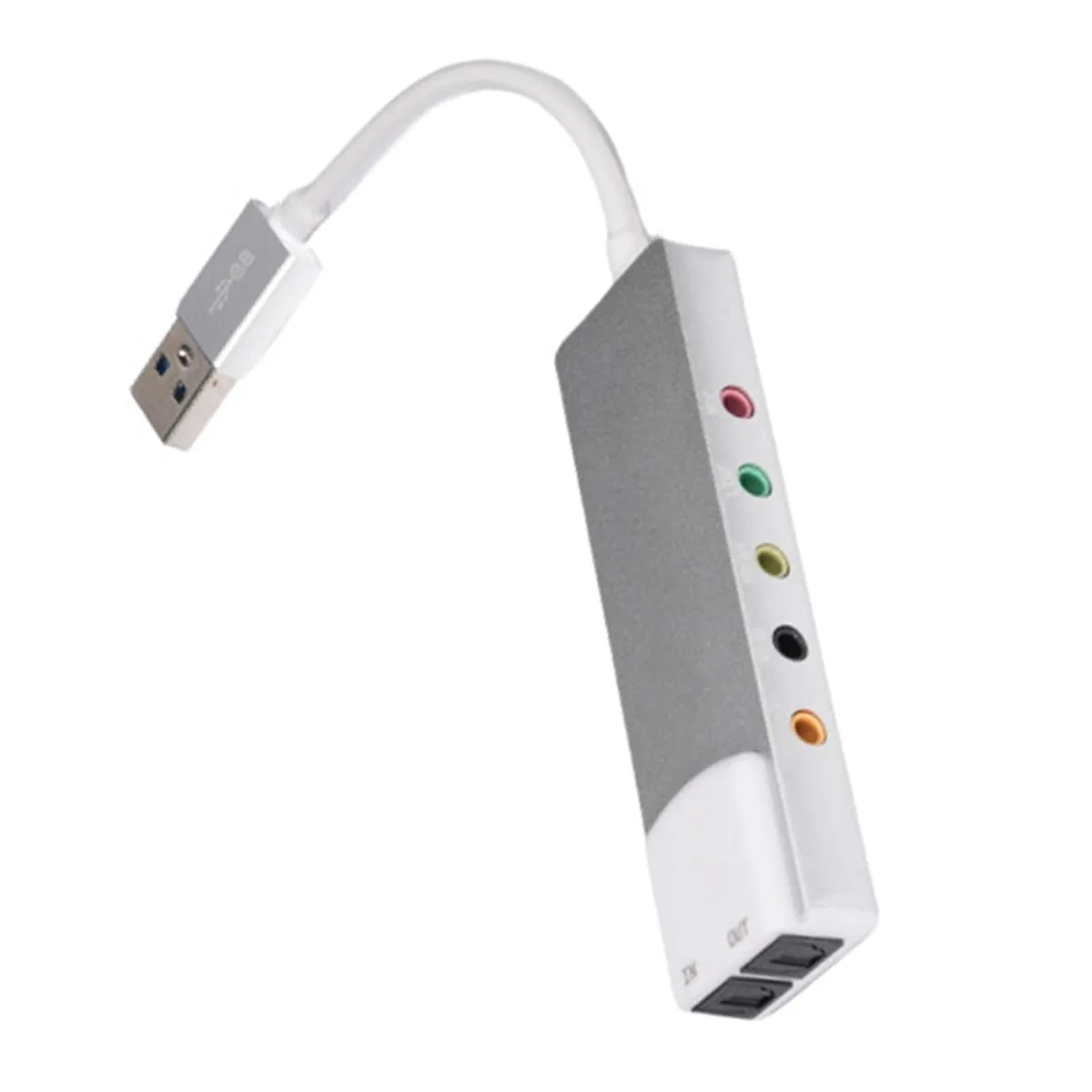  HUANGENG USB External Sound Card 7.1 SPDIF Aluminum — Produktfoto