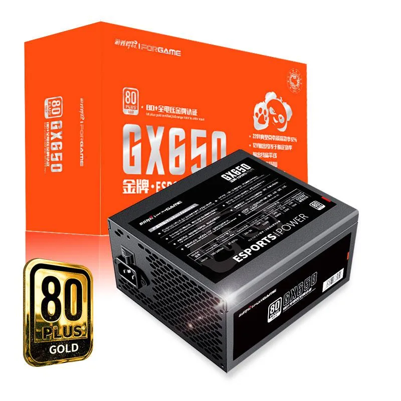 Black non-modular ATX power supply unit with compact 150mm depth and single 13mm fan