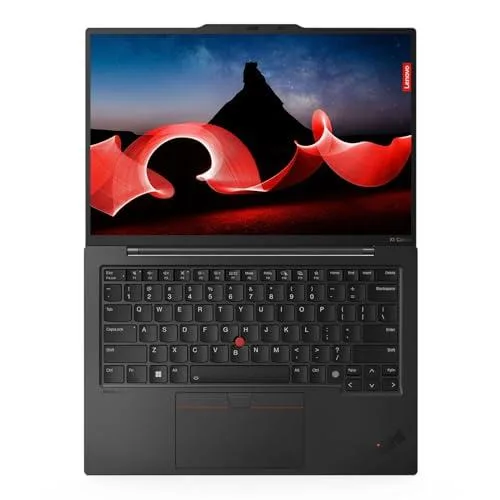 Black 14.0 inch touchscreen laptop with matte finish and thin bezels