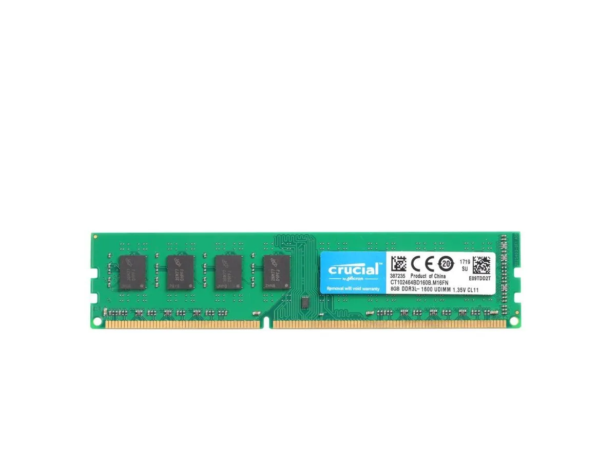 Micron Technology, Inc. Micron Technology, Inc. CT102464BD160B 8GB DDR3L 1600 CL11 1.35V 240-Pin UDIMM memory upgrade — produkto nuotrauka