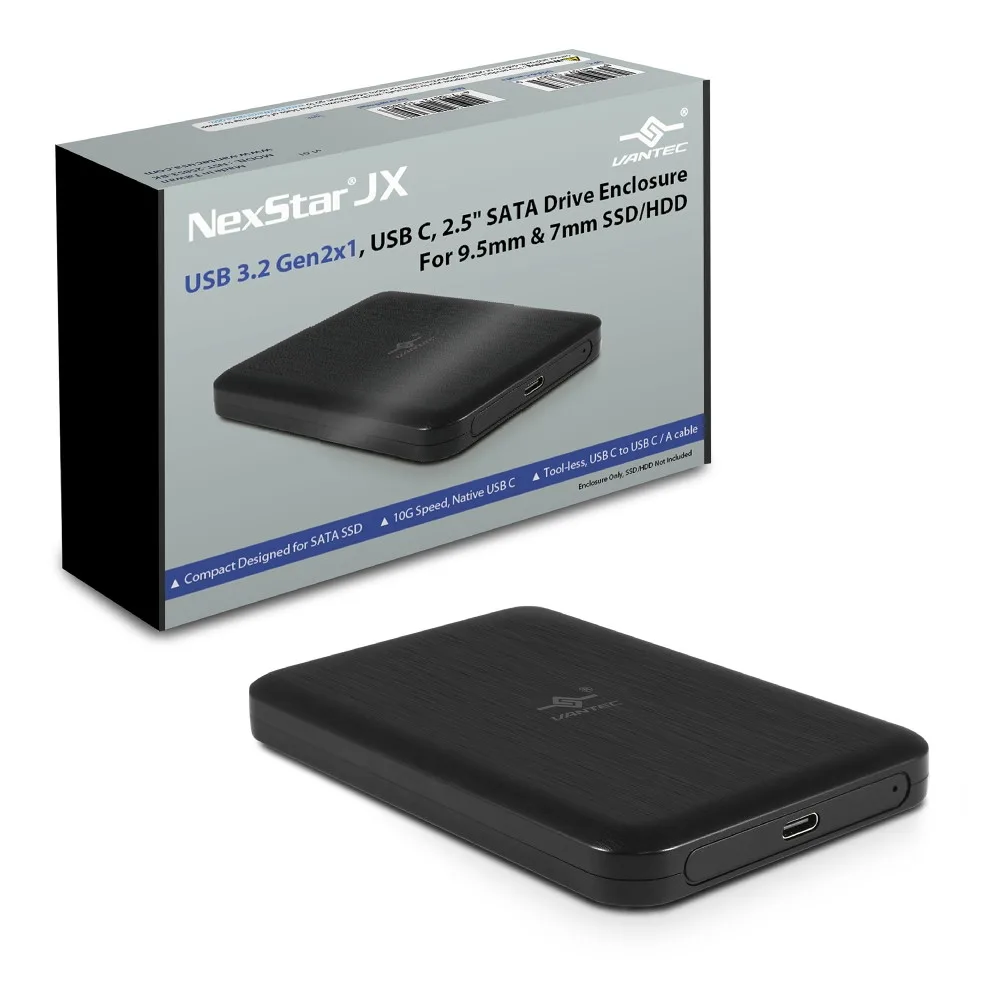 Vantec Vantec NST-258S3-BK 2.5" SATA drive enclosure USB 3.2 Gen2x1 10Gbps — صورة المنتج