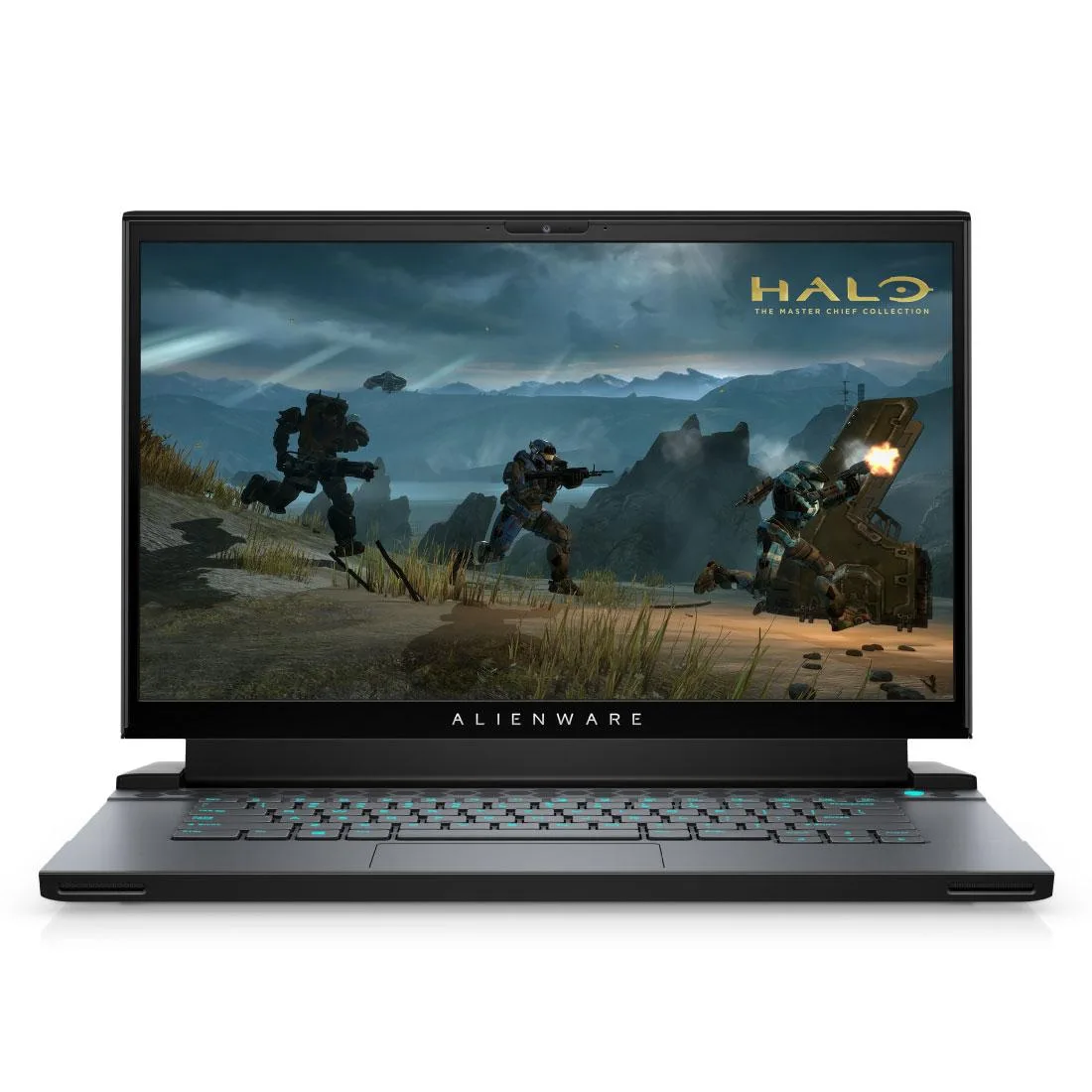 Dark gray Alienware m15 R4 gaming laptop closed lid 15.6 inch display