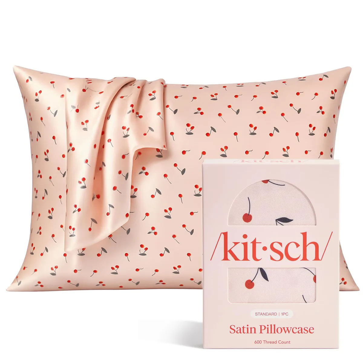  Kitsch 500386 Satin Pillowcase Set 2 Pack 19x26 Cherry Print — 商品照片