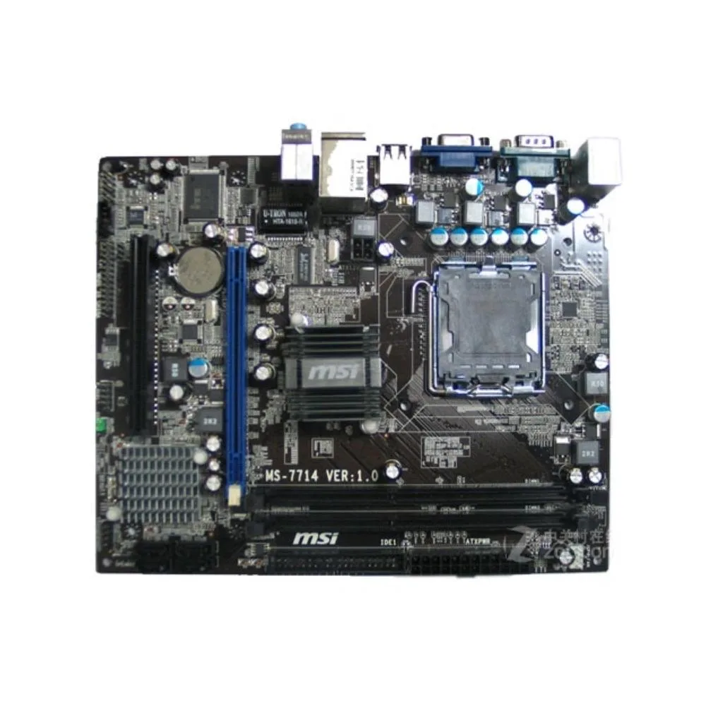 Green micro ATX motherboard with LGA 775 socket and DDR3 slots