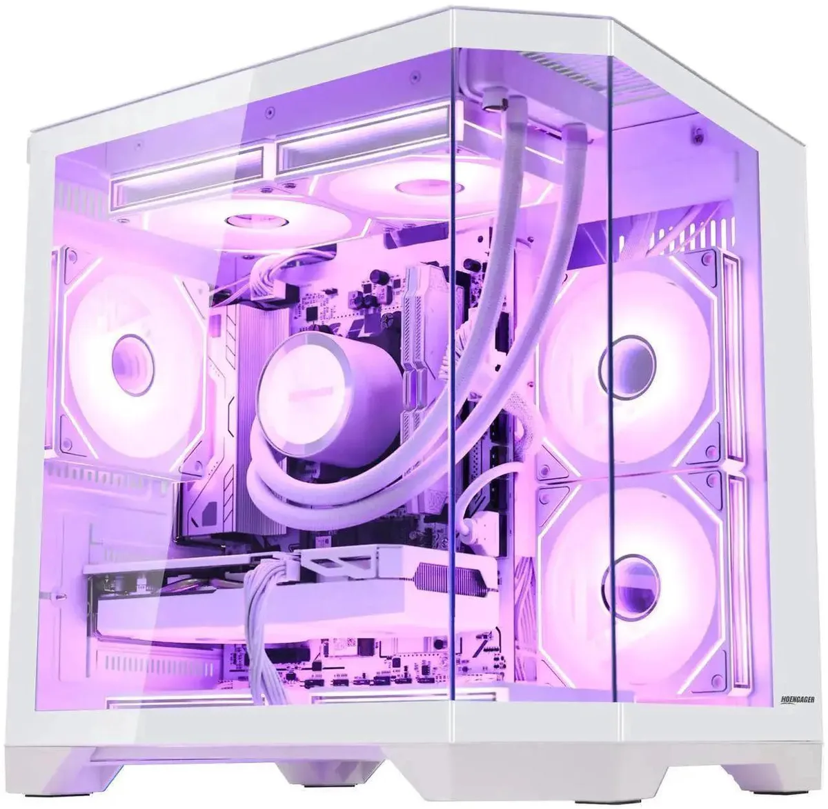 Hoengager Hoengager Gaming PC Ryzen 5 7600 Arc B580 12GB 32GB DDR5 2TB 240mm AIO White — product photo