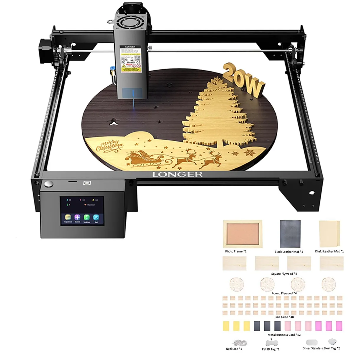 LONGER LONGER RAY5 20W Laser Engraver & 77pcs Material Kit — productfoto