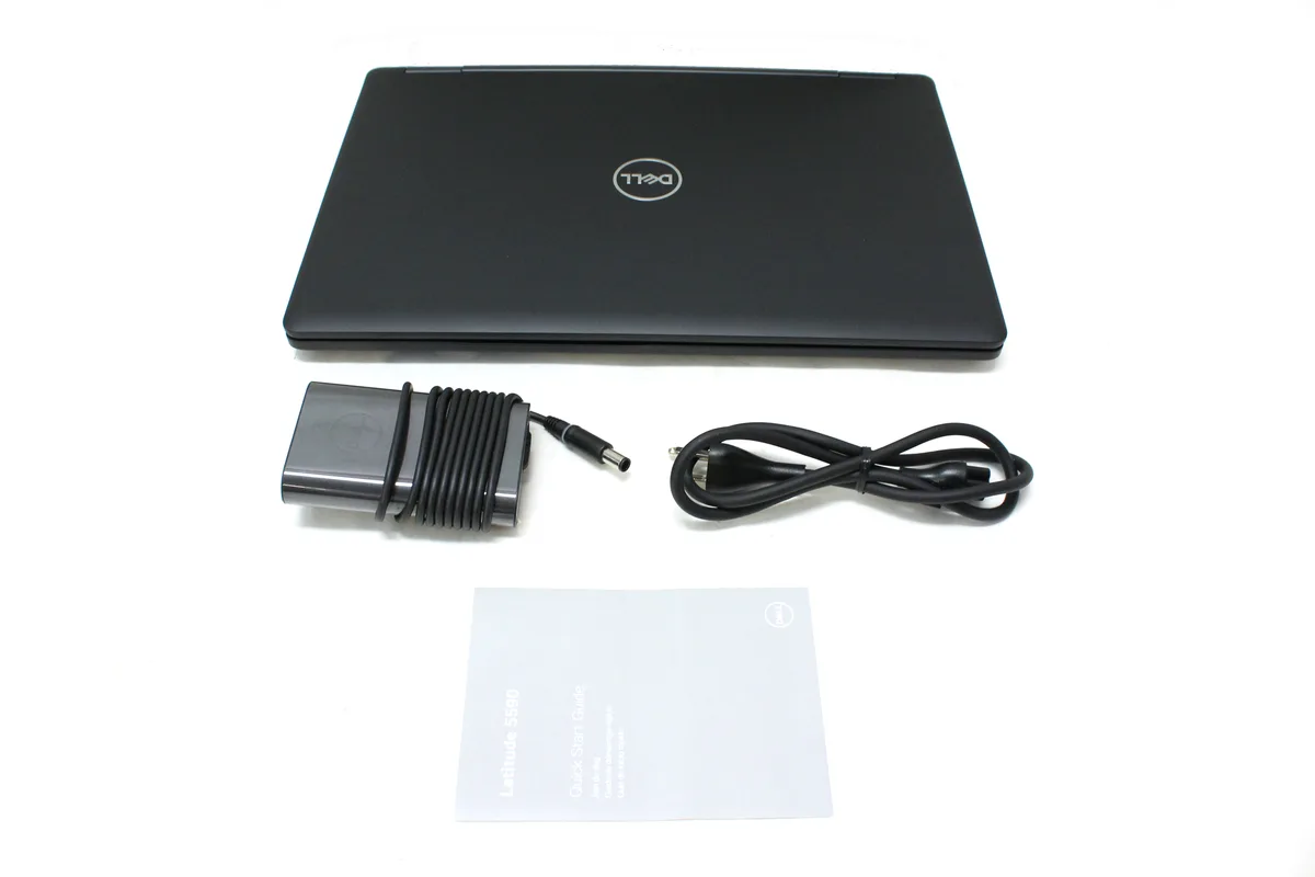 Silver Dell Latitude 5590 laptop closed showing lid and hinge