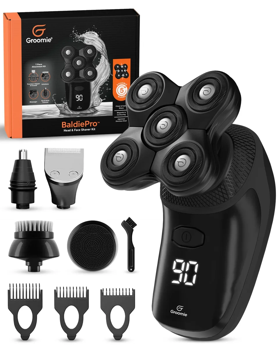 Groomie BaldiePro GM101 rotary shaver 90 min kit — product photo