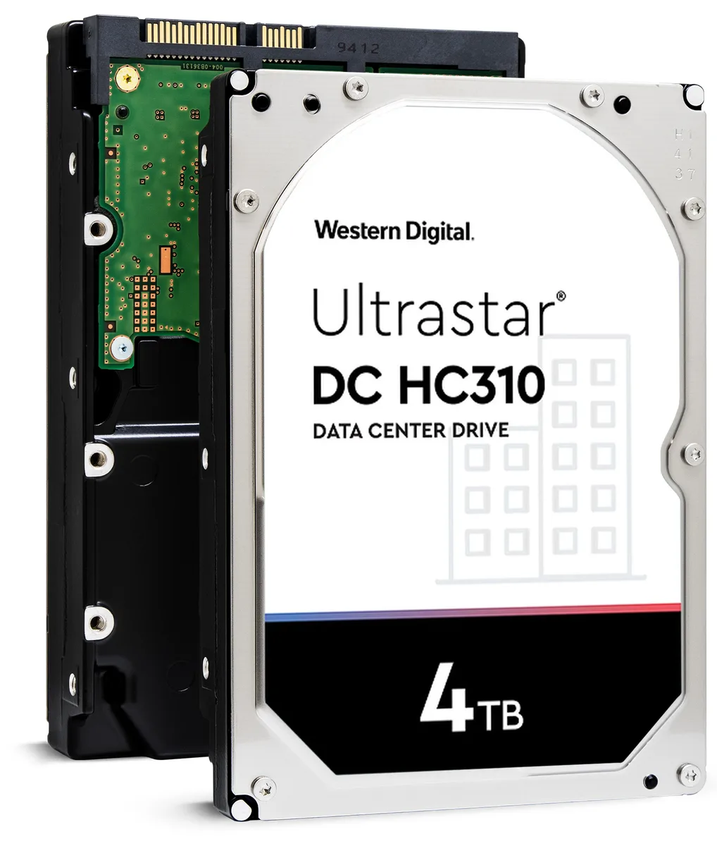 Bare 3.5-inch enterprise hard drive, silver metal casing