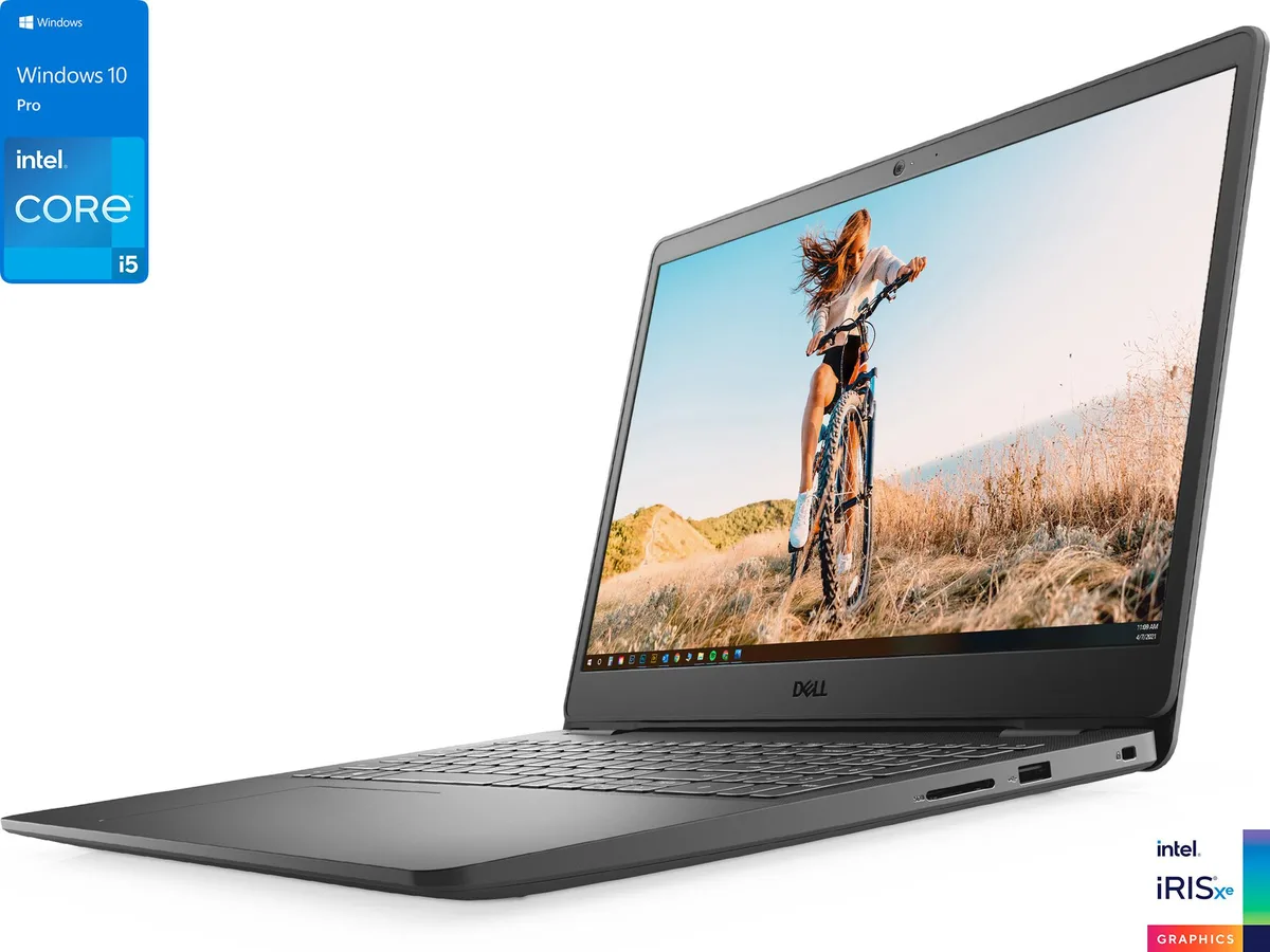 Black Dell Inspiron 3501 clamshell laptop 15.6 inch FHD display
