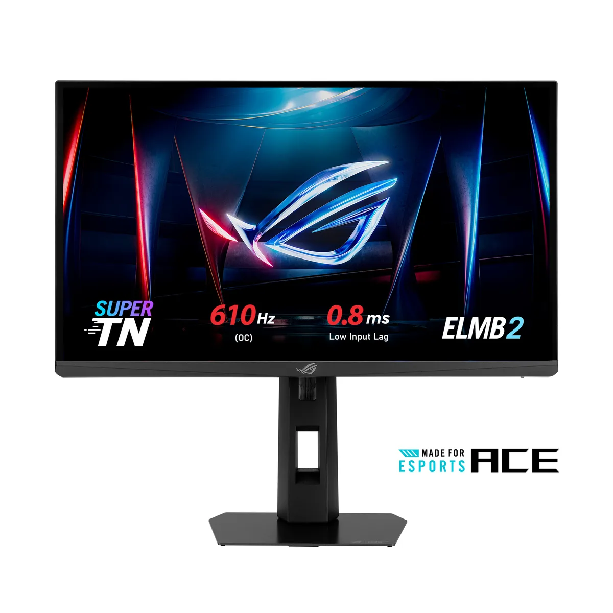 24.1 inch black anti-glare gaming monitor with compact stand
