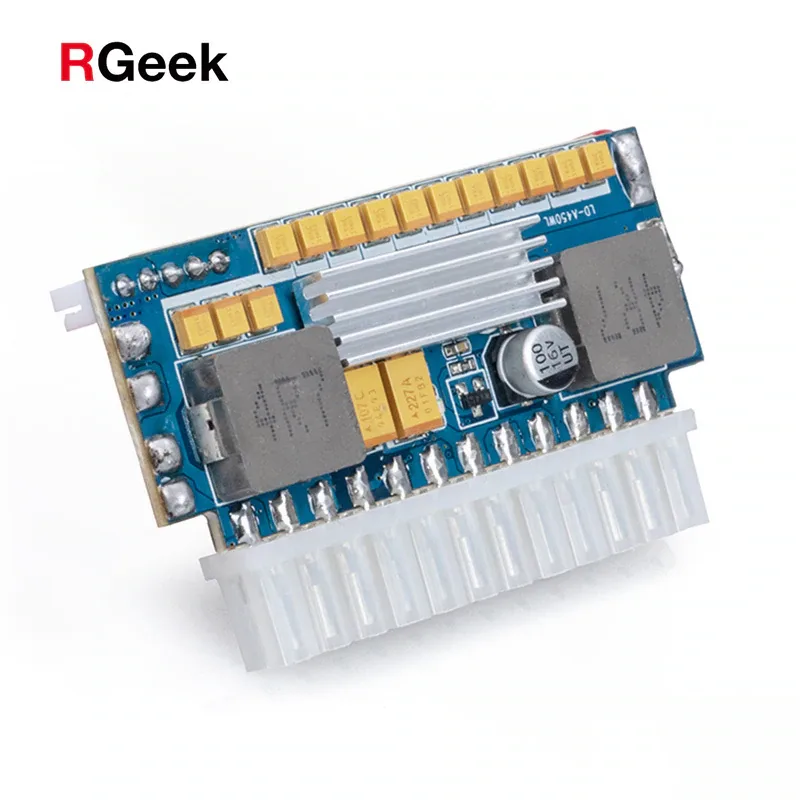Compact Pico PSU with 24-pin ATX connector and 12V input