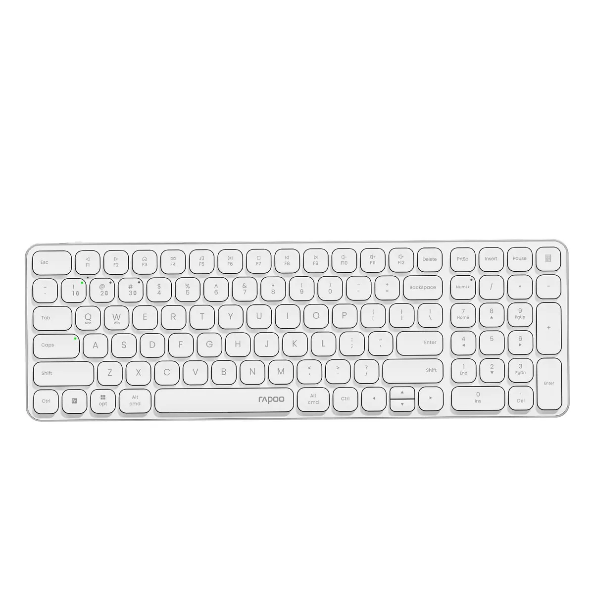 White 99-key ultra-thin wireless keyboard with aluminium frame
