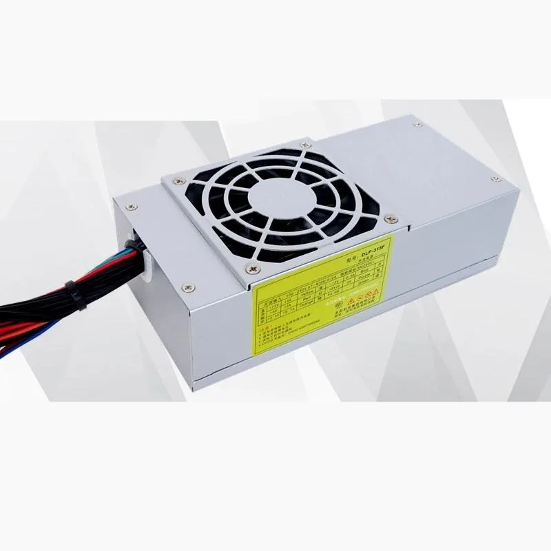 Compact ATX power supply unit with matte black finish and rear fan grille