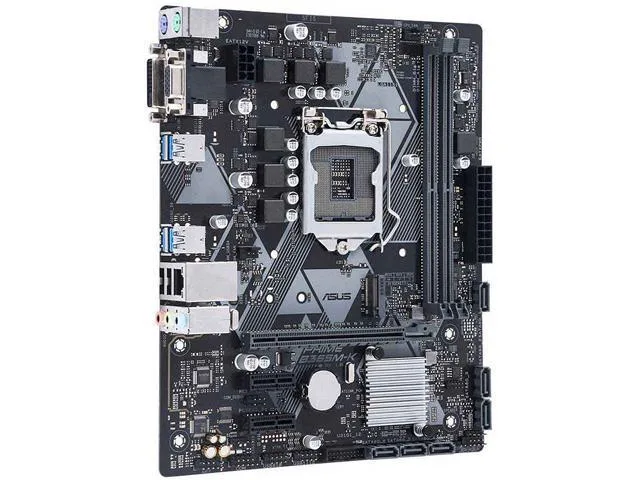 Green mATX motherboard with silver LGA 1151 socket, two black DDR4 slots, one gray PCIe x16 slot, two white PCIe x1 slots