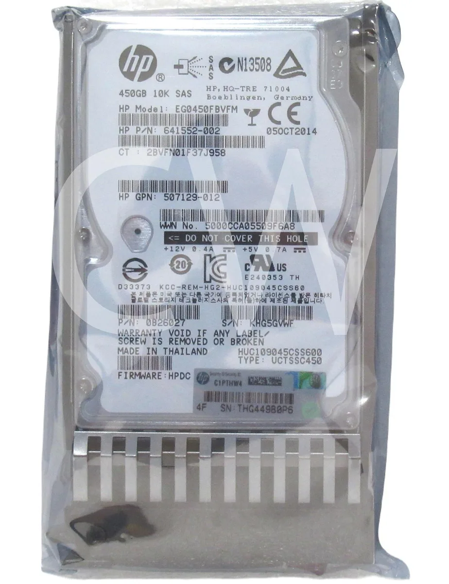 HP HP EG0450FBVFM 450GB 10000RPM 2.5" SAS internal hard drive — produktbild