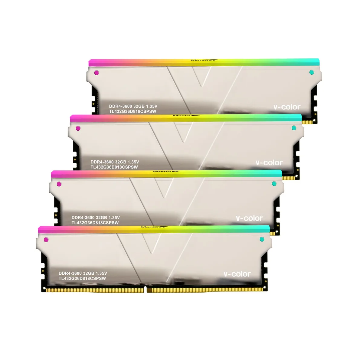 V-color V-color Skywalker Plus RGB DDR4 3600 128GB (4x32GB) CL18 desktop RAM — product photo