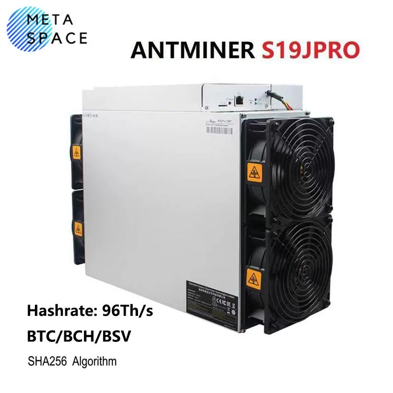 Rectangular metal mining unit with four fans and built-in power supply