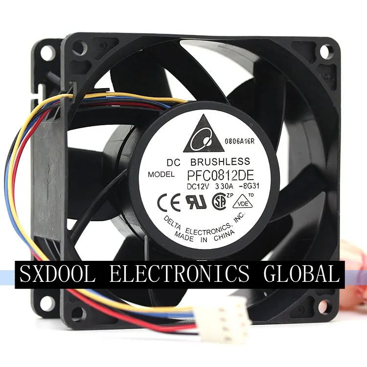 SXDOOL SXDOOL PFC0812DE 80mm 12V 3.30A 4-pin case fan — foto produk