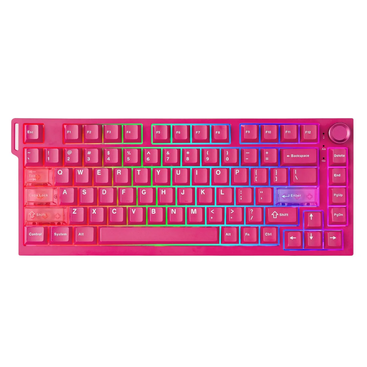YUNZII YUNZII RT75 PRO 75% Wireless Gaming Keyboard Pink HE Red Switch — photo du produit