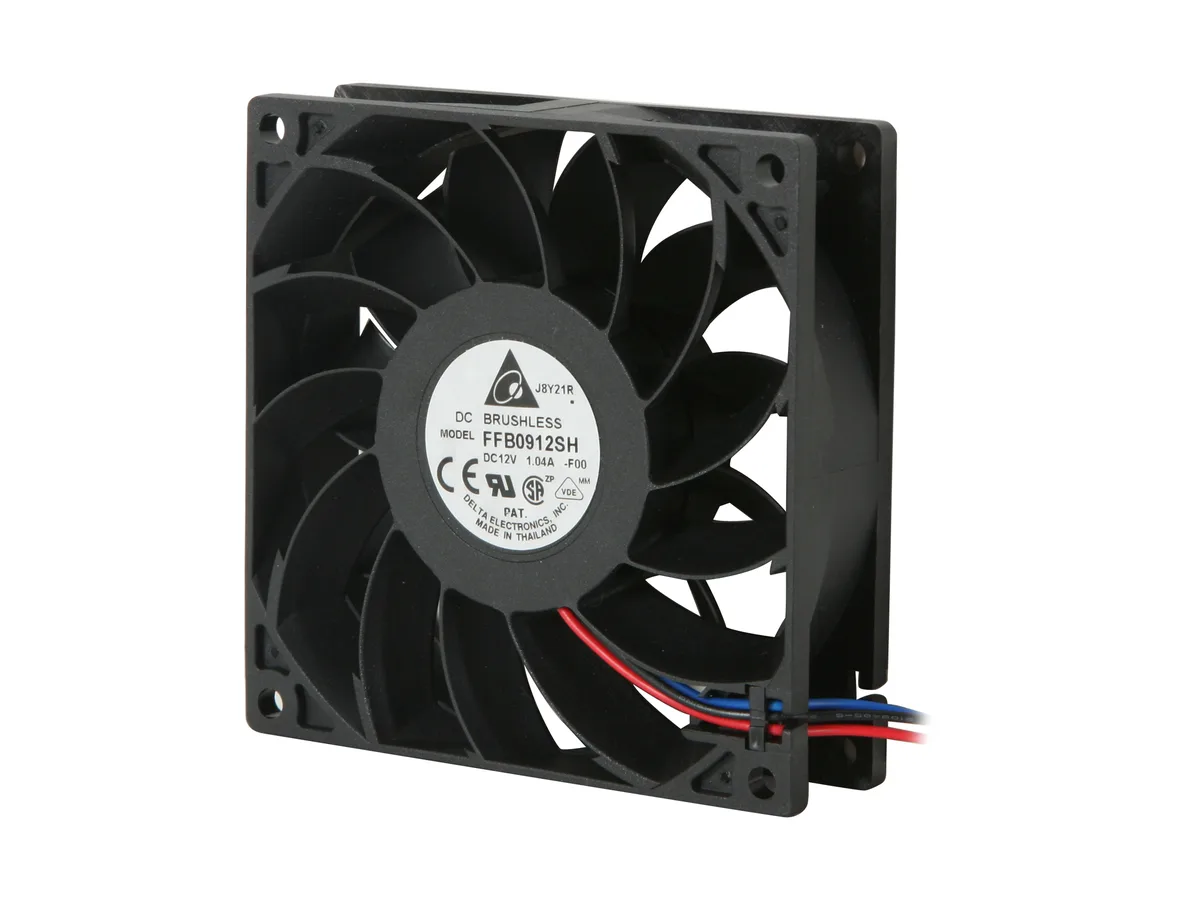 DELTA ELECTRONICS DELTA ELECTRONICS FFB0912SH-F00 92mm case fan 4100 RPM 90.02 CFM dual ball 50 dBA 3-pin — foto produk