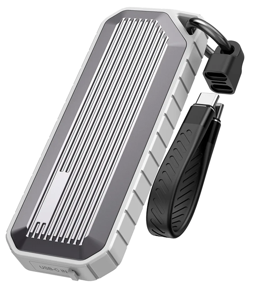 NUSYN NUSYN NSE35GR M.2 NVMe SATA drive enclosure USB-C 10Gbps IP65 zinc alloy 2230-2280 4TB gray — fotografija proizvoda