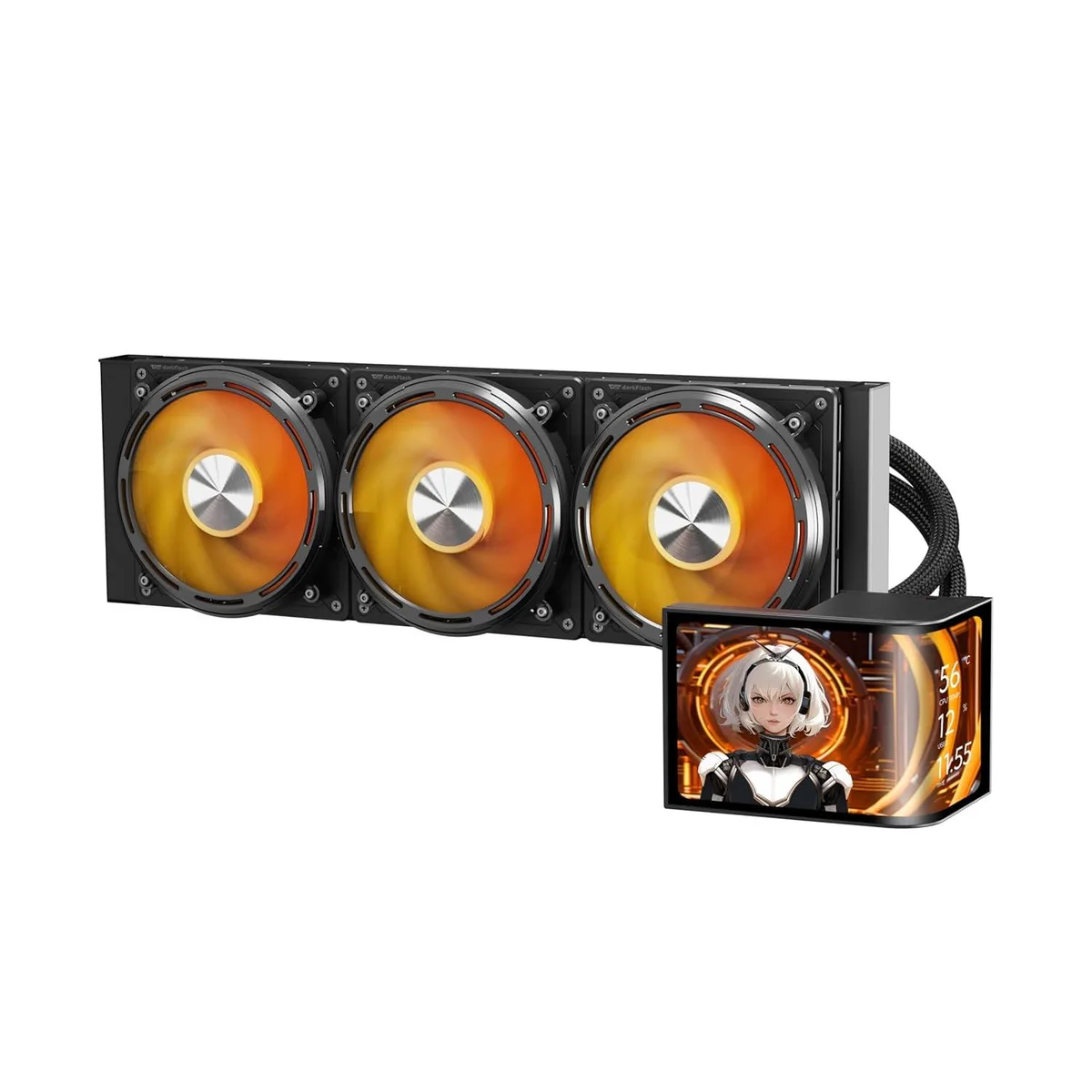 darkFlash darkFlash UV360 liquid cooler 6.67in curved 2K OLED 360mm — product photo