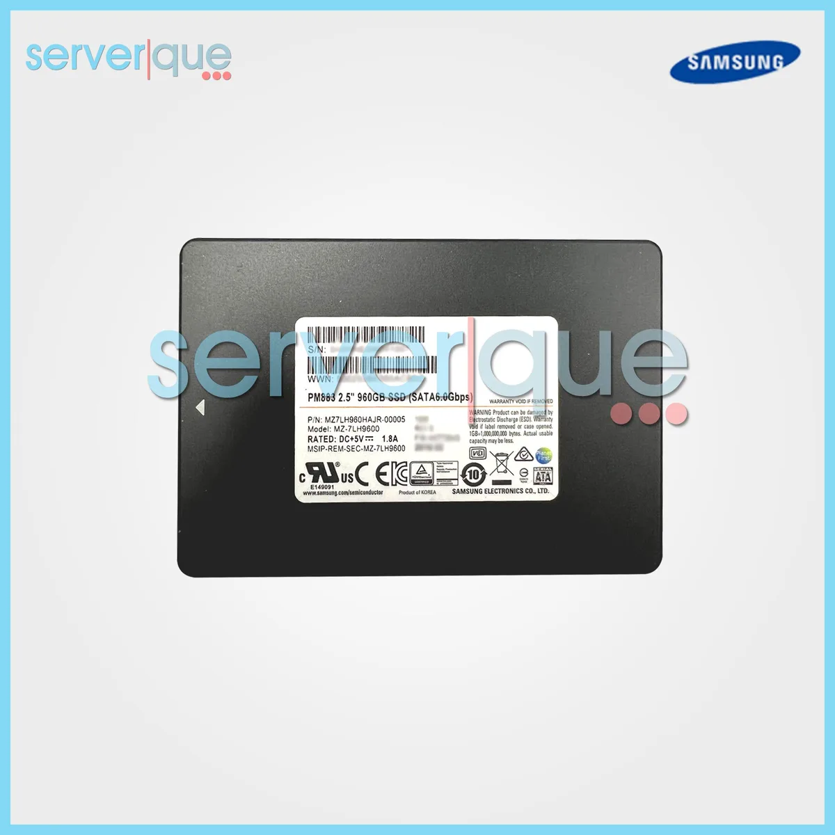 SAMSUNG SAMSUNG PM883 960GB 2.5" SATA 6Gbps Internal SSD MZ7LH960HAJR — product photo