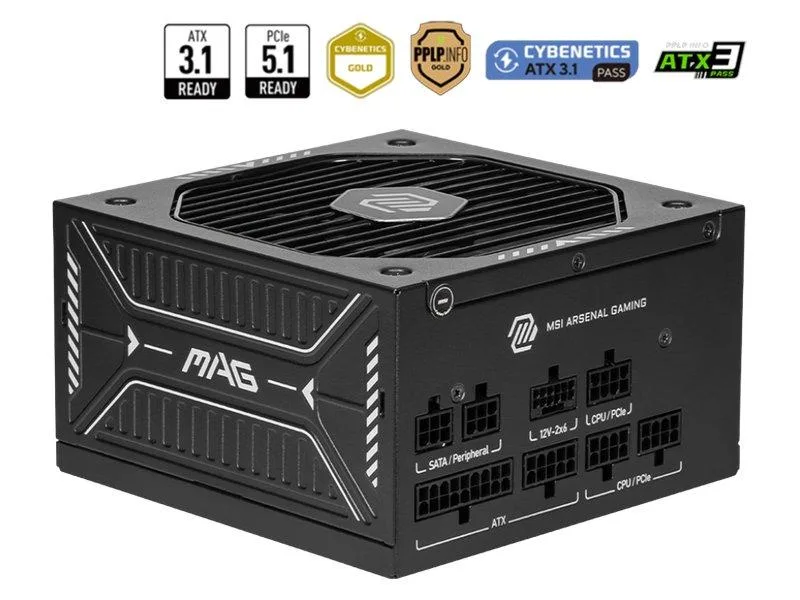 MSI MSI MAG A750GLS PCIE5 750W power supply — product photo